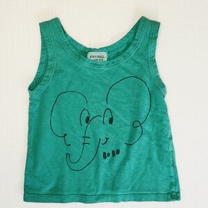 Bobo Choses Teal Elephant Graphic Tank Top